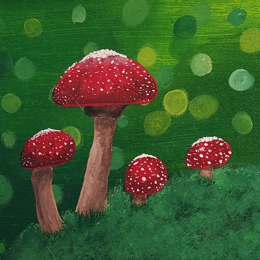 mushroom-art Painting of mushrooms on canvas